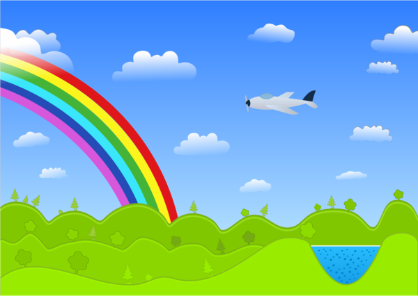 Free Grass Sky Rainbow Nature Clipart Clipart Transparent Background