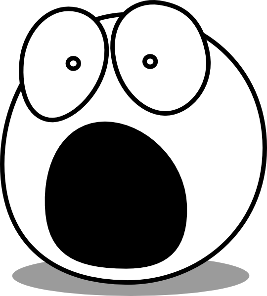 Free Fear Face Black And White Facial Expression Clipart Clipart Transparent Background