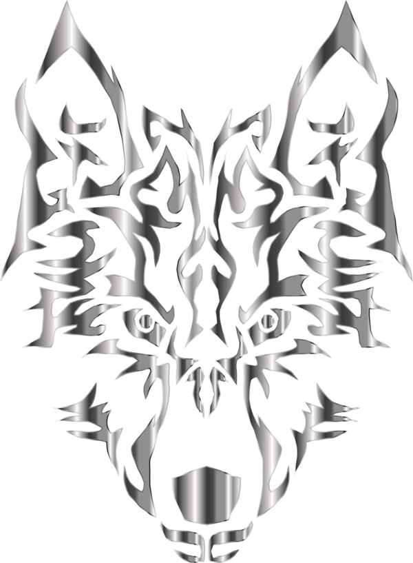 Free Wolf Black And White Wing Line Clipart Clipart Transparent Background