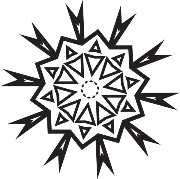Free Snowflake Black And White Symmetry Line Clipart Clipart Transparent Background