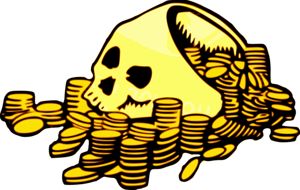 Free Coins Bone Skull Clipart Clipart Transparent Background