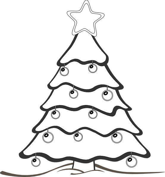 Free Child Christmas Tree Black And White Christmas Decoration Clipart Clipart Transparent Background