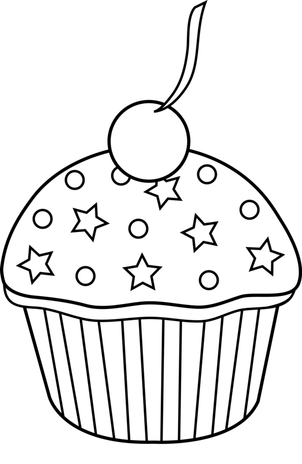Free Cake Black And White Food Line Art Clipart Clipart Transparent Background