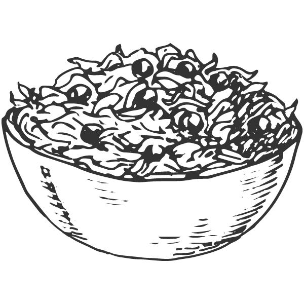 Free Salad Black And White Tableware Line Art Clipart Clipart Transparent Background