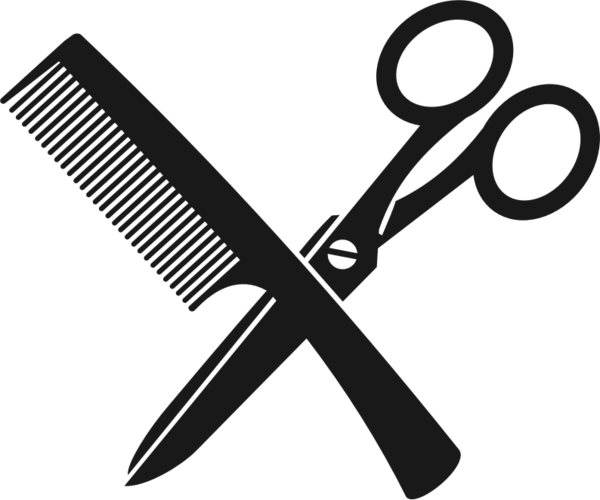 Free Barber Black And White Line Scissors Clipart Clipart Transparent Background