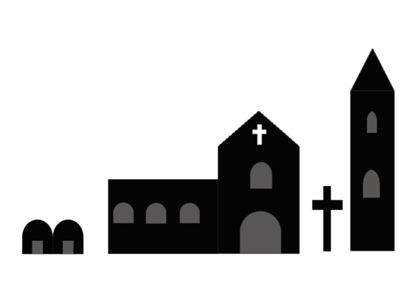 Free Church Black And White Landmark Text Clipart Clipart Transparent Background