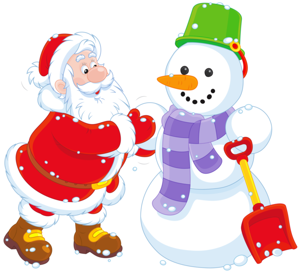 Free Christmas Christmas Snowman Santa Claus Clipart Clipart Transparent Background
