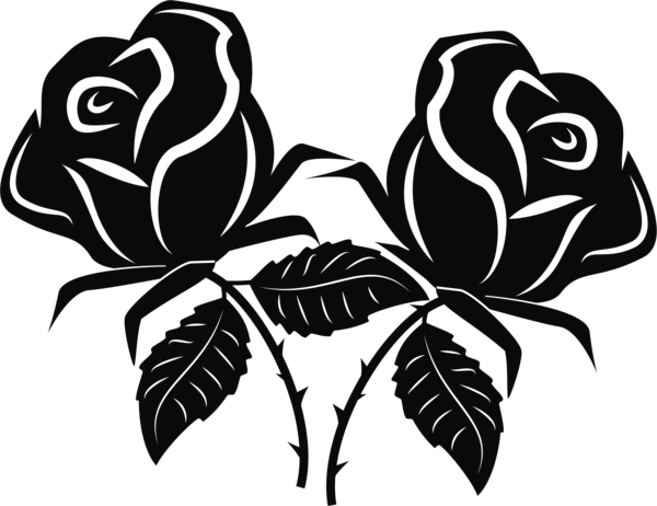 Free Rose Flower Black And White Plant Clipart Clipart Transparent Background