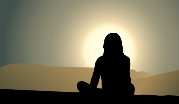 Free Woman Silhouette Sky Meditation Clipart Clipart Transparent Background