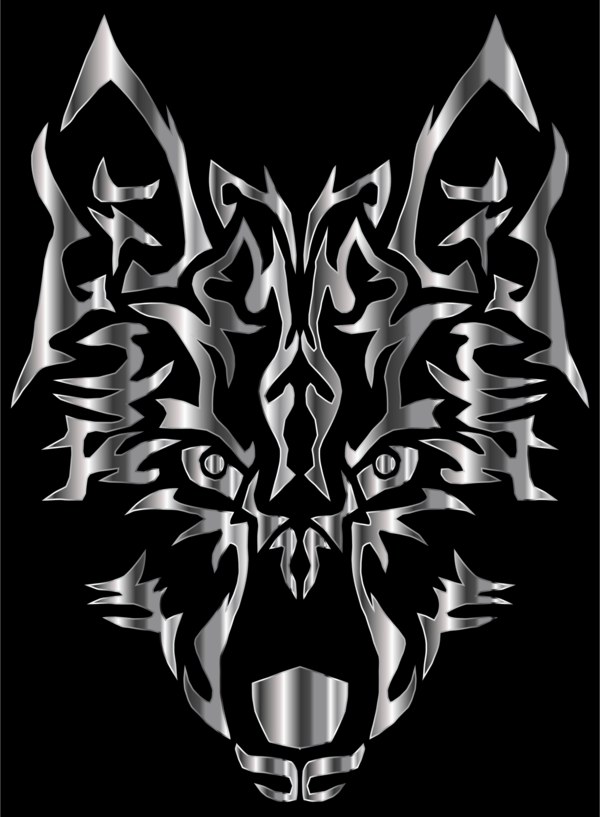 Free Wolf Black And White Visual Arts Symmetry Clipart Clipart Transparent Background