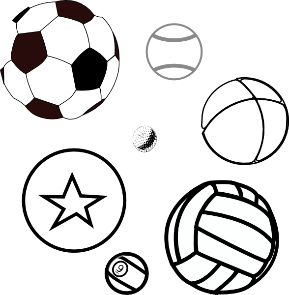 Free Volleyball Black And White Ball Text Clipart Clipart Transparent Background