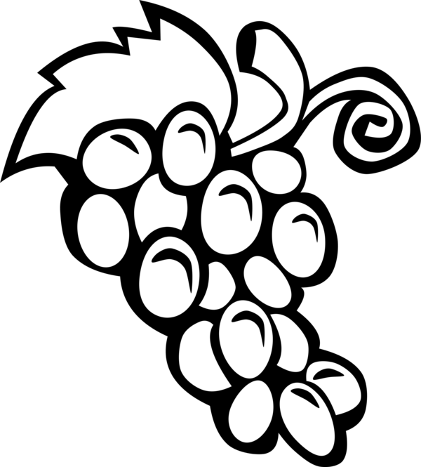 Free Fruit Grape Black And White Grapevine Family Clipart Clipart Transparent Background