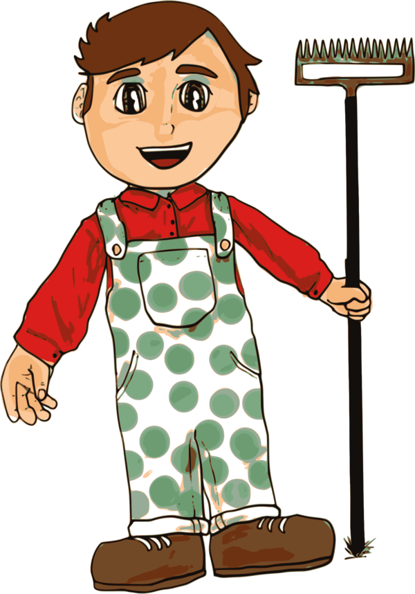 Free Farmer Clothing Cartoon Male Clipart Clipart Transparent Background