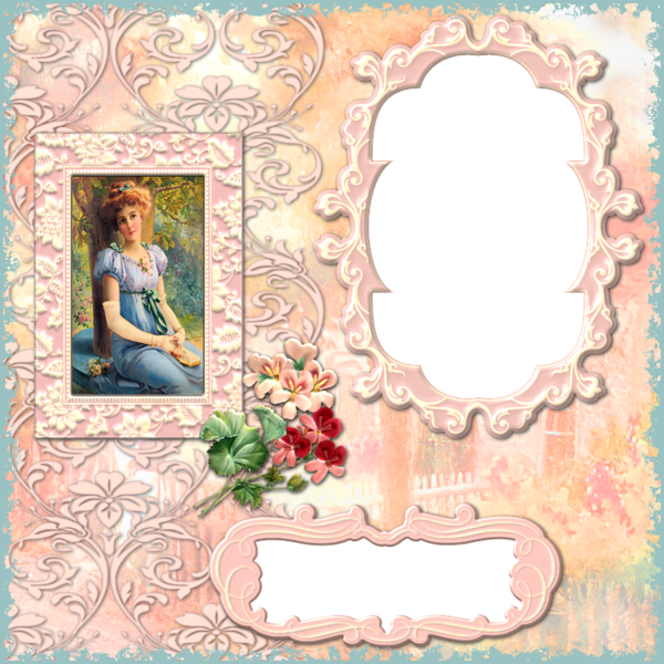 Free Woman Picture Frame Flower Floral Design Clipart Clipart Transparent Background