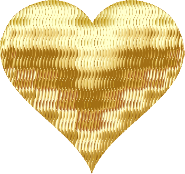 Free Heart Icon Heart Line Gold Clipart Clipart Transparent Background