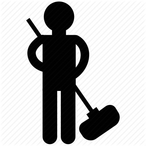 Free Janitor Text Silhouette Line Clipart Clipart Transparent Background