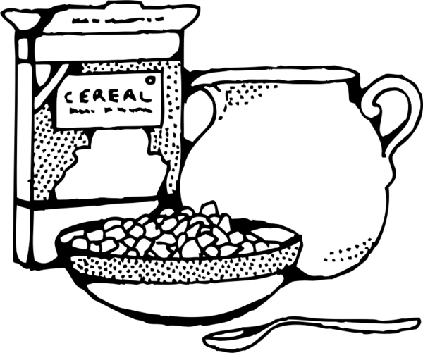 Free Breakfast Black And White Text Line Clipart Clipart Transparent Background