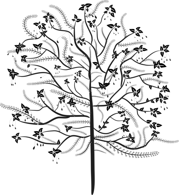 Free Book Flora Black And White Tree Clipart Clipart Transparent Background