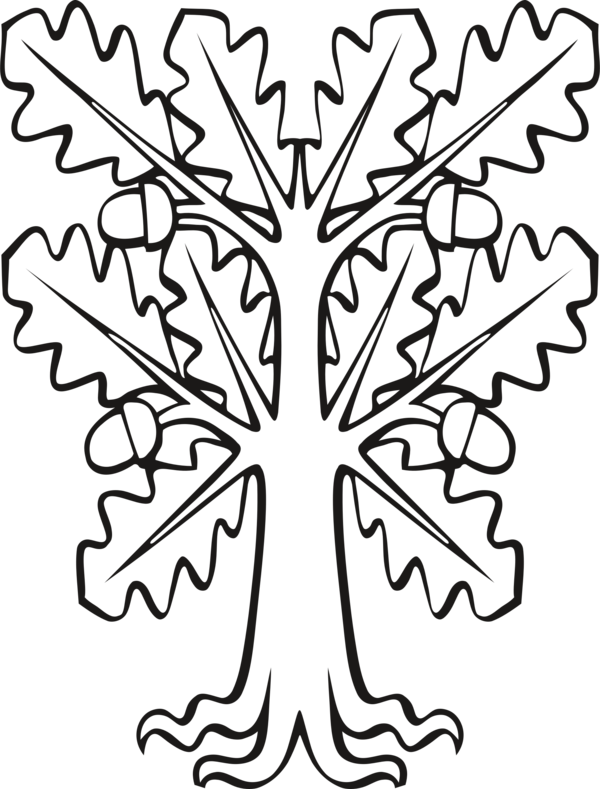 Free Tree Black And White Tree Leaf Clipart Clipart Transparent Background