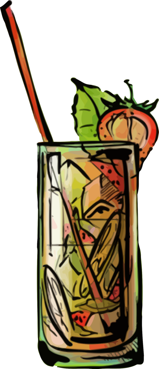 Free Cocktail Drink Plant Drinkware Clipart Clipart Transparent Background