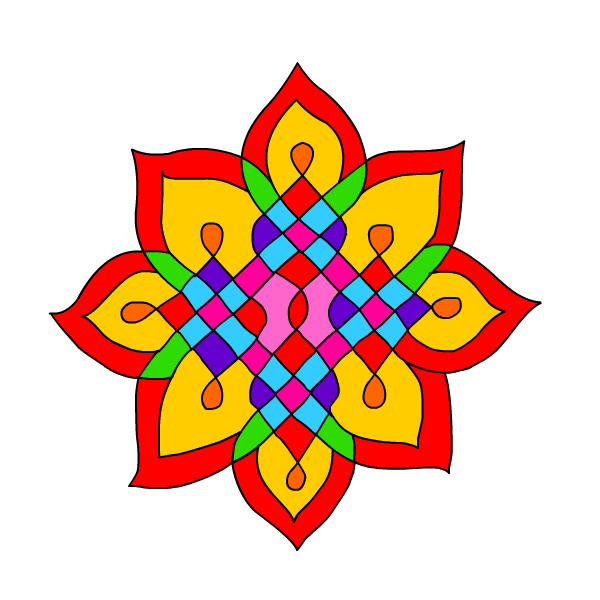 Free Diwali Leaf Flower Line Clipart Clipart Transparent Background