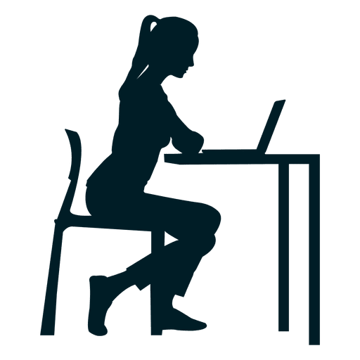 Free Office Sitting Joint Silhouette Clipart Clipart Transparent Background