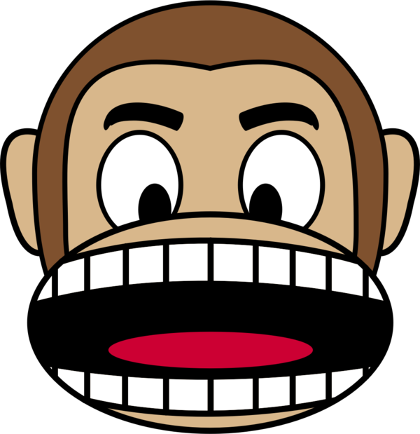 Free Monkey Face Facial Expression Smile Clipart Clipart Transparent Background
