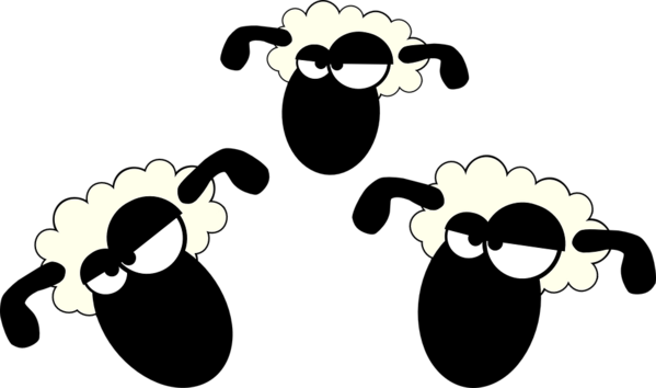 Free Sheep Cartoon Eyewear Black And White Clipart Clipart Transparent Background