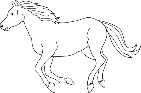 Free Walking Horse Line Art Mane Clipart Clipart Transparent Background