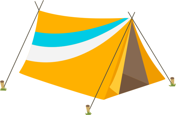 Free Camping Yellow Tent Triangle Clipart Clipart Transparent Background