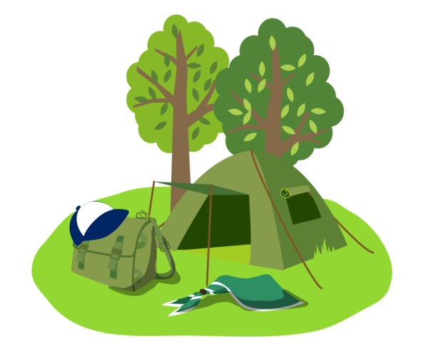 Free Camping Green Leaf Plant Clipart Clipart Transparent Background