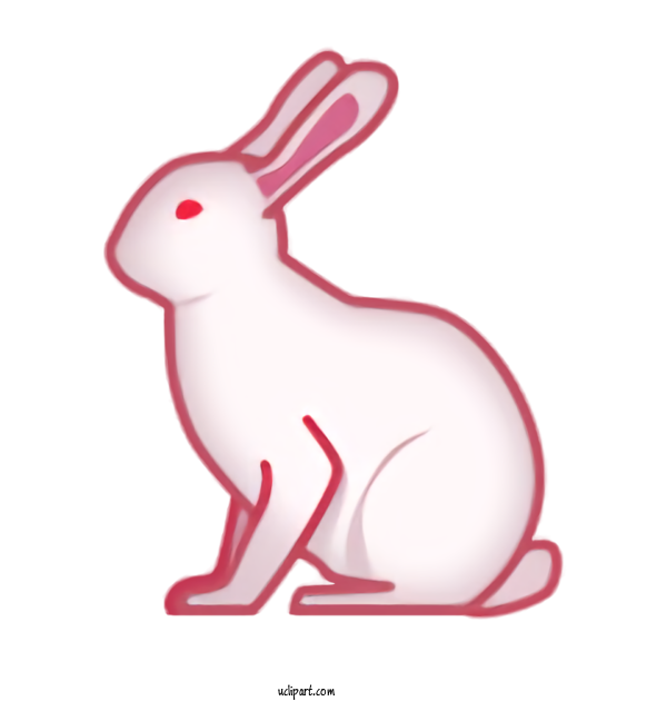Free Holidays Rabbit Rabbits And Hares Pink For Easter Clipart Transparent Background