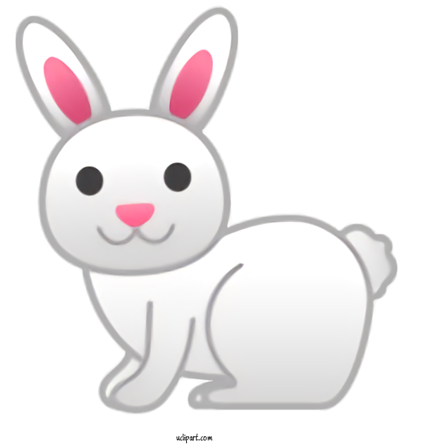 Free Holidays Rabbit Cartoon White For Easter Clipart Transparent Background