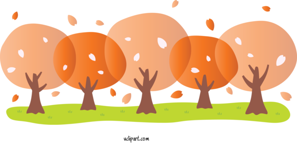 Free Nature Orange Cartoon Tree For Tree Clipart Transparent Background
