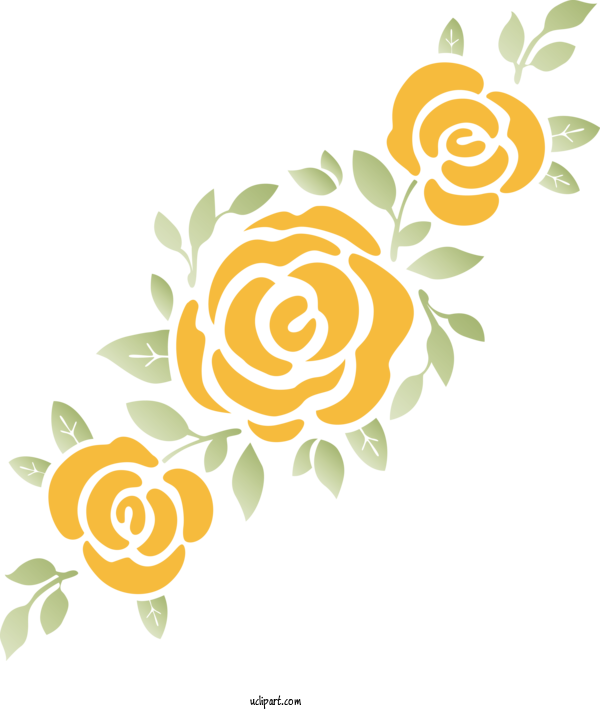 Free Flowers Orange Yellow Leaf For Rose Clipart Transparent Background