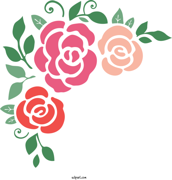 Free Flowers Leaf Design Plant For Rose Clipart Transparent Background