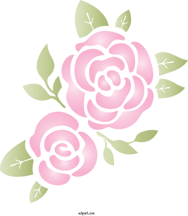 Free Flowers Pink Rose Leaf For Rose Clipart Transparent Background