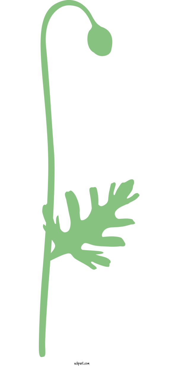 Free Flowers Green Leaf Hand For Poppy Flower Clipart Transparent Background