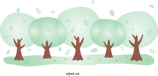 Free Nature Green Tree Cartoon For Tree Clipart Transparent Background