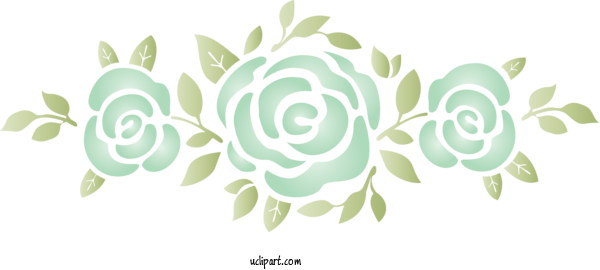 Free Flowers Green Leaf Pattern For Rose Clipart Transparent Background