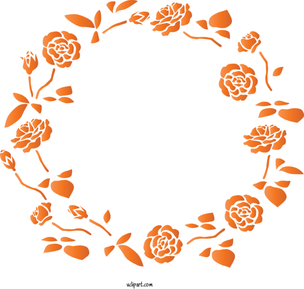 Free Flowers Leaf Orange Floral Design For Rose Clipart Transparent Background