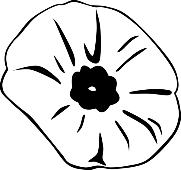 Free Poppy Flower Flower Face Black And White Clipart Clipart Transparent Background