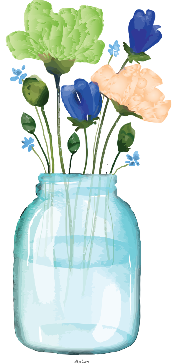 Free Flowers Vase Blue Flower For Hibiscus Clipart Transparent Background