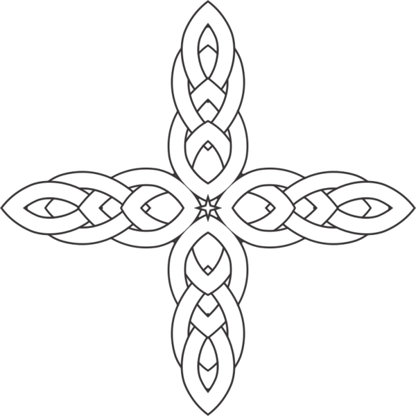 Free Leaf Line Art Black And White Cross Clipart Clipart Transparent Background