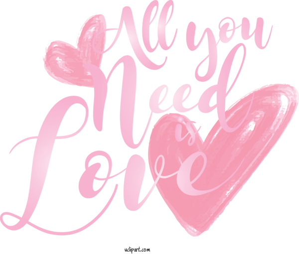 Free Holidays Pink Text Font For Valentines Day Clipart Transparent Background