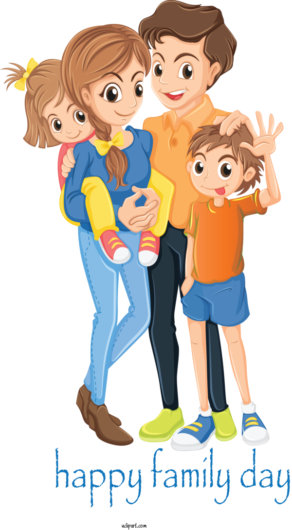 Free People Cartoon People Sharing For Family Clipart Transparent Background