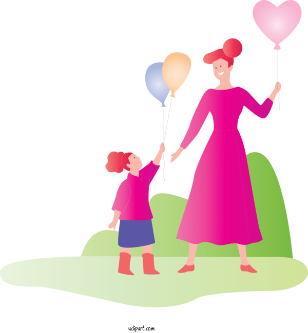 Free People Balloon Cartoon Pink For Mother Clipart Transparent Background