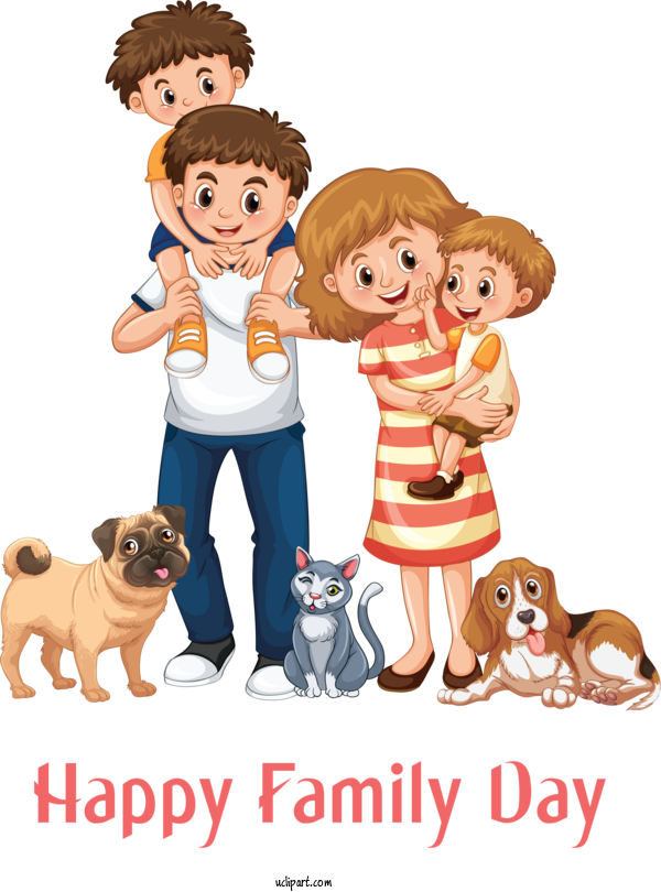 Free People Cartoon Dog Puppy Love For Family Clipart Transparent Background