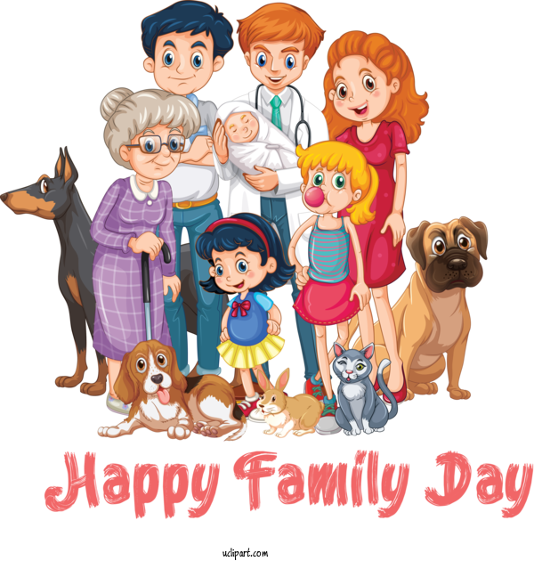Free People Cartoon Sharing Puppy Love For Family Clipart Transparent Background