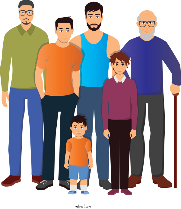 Free People People Social Group Standing For Family Clipart Transparent Background